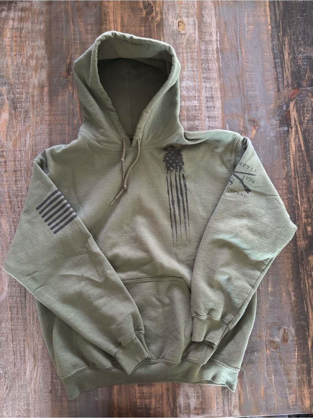 Grunt Style Olive Green Graphic Pullover Hoodie